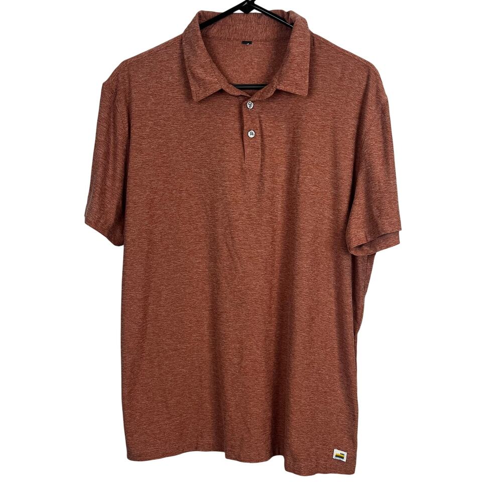 Vuori collared short sleeve medium no tag light heather red